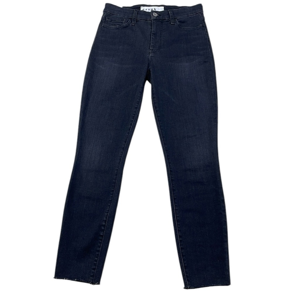 FRANK & EILEEN Jeans Sligo Strechy Skinny Leg Grey Denim Raw Hem Ankle Size 27